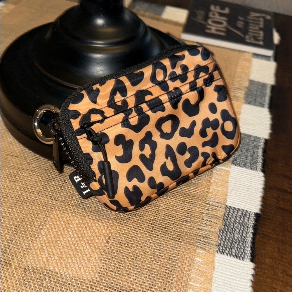 Leopard Print Mini Crossbody Pouch - Brown